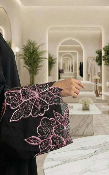 The Midnight Flora Abaya